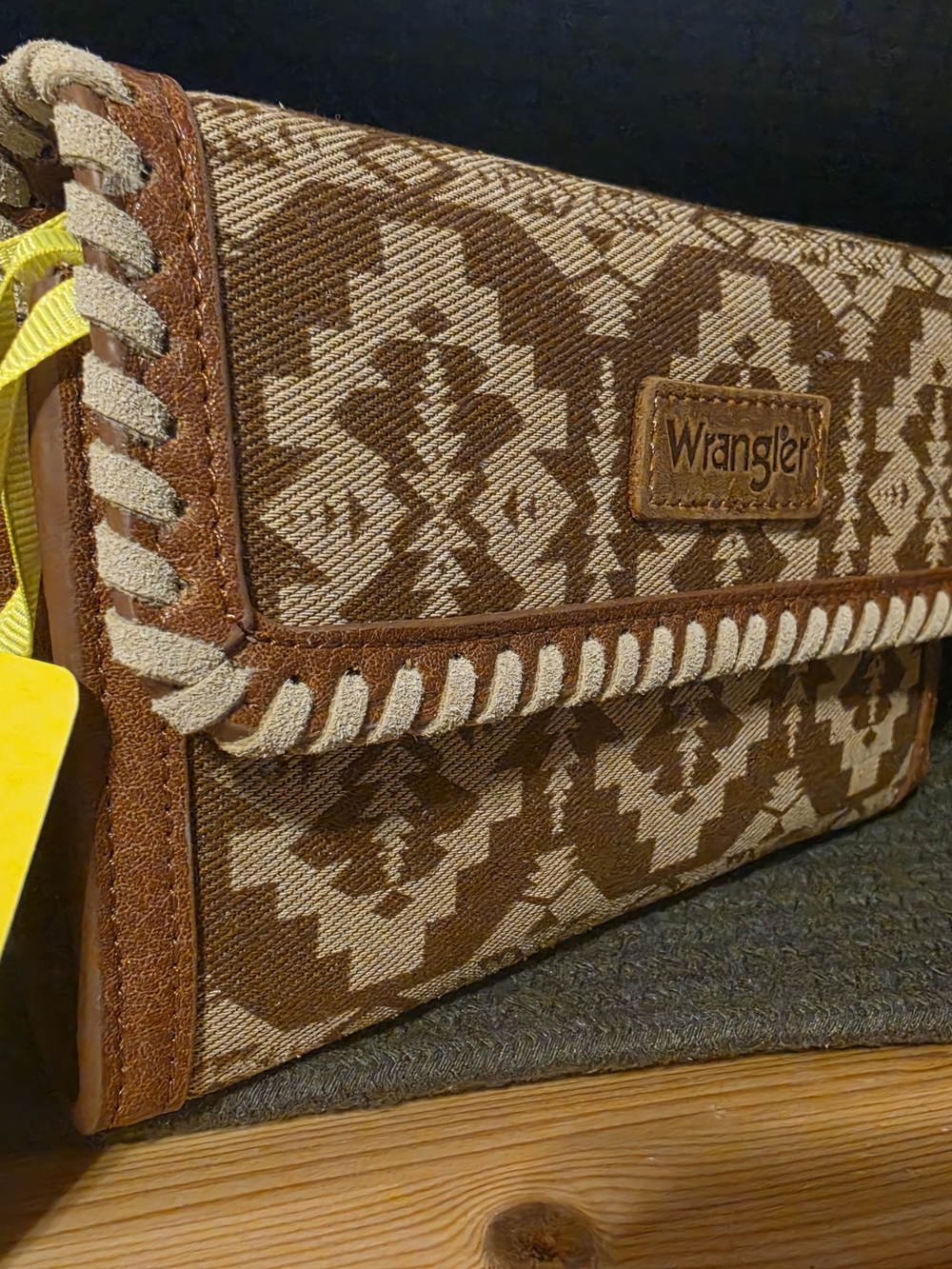 Wrangler Brown Patterned Canvas Clutch